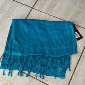 Teal Silk Blend Scarf